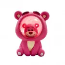 Pink Lotso teddy bear night light with a clear dome and red interior lighting.