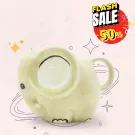 Cute elephant-shaped ceramic mug with a "Flash Sale -50%" graphic overlay.