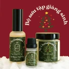 Christmas Eve Pine Forest Scent Gift Set with relax spray, diffuser oil, and handpoured candle.