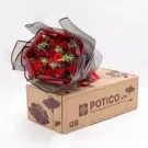 Red rose and carnation bouquet in a POTICO.VN box.
