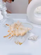 Pearl necklace with butterfly charm 4