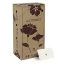 Cardboard flower box with brown floral design, featuring the logo FLOWERSTORE.VN and a small white envelope.