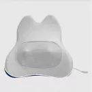 Grey neck and back massager with mesh front, heat, and two rotating nodes.