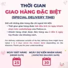 Delivery times for orders outside Hanoi: 2-5 days. Order date 25th, expected delivery 30th.