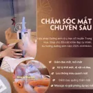 Woman undergoing specialized eye rejuvenation therapy with steam and massage.