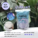 Bath salts in a clear pouch with "Bubbling Bath Salts" and "Star Sky" text.