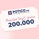 Gift voucher for 200,000 VND from Potico.vn with a floral logo.