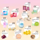 Me 2 You Gift Set: bath bombs, body scrub, gel, candle, perfume, shower steamers, ducks, dried flowers.