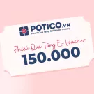 Gift voucher for 150,000 VND from POTICO.VN with flower logo.