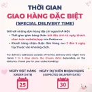 Special delivery time information for orders outside Ha Noi, with order date 25 and expected delivery date 30.
