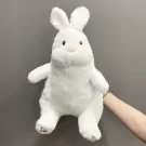 White plush bunny rabbit with pink accents on its nose and paws.