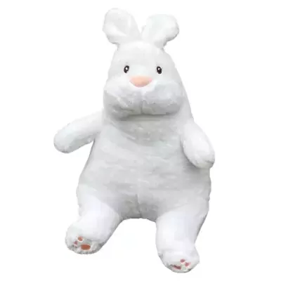 Plush white rabbit with pink nose and paw details, 40cm tall.