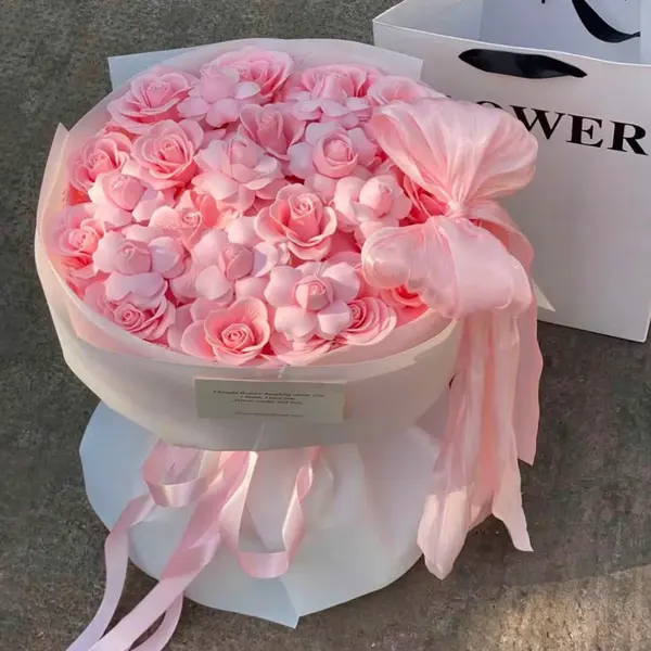 Twin Rose Soap Flower Bouquet 2