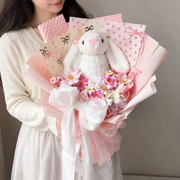 Jade Rabbit Soap Flower Bouquet 5