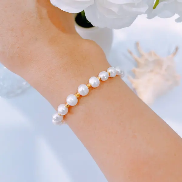 White Pearl Bracelet (6-7mm) 4